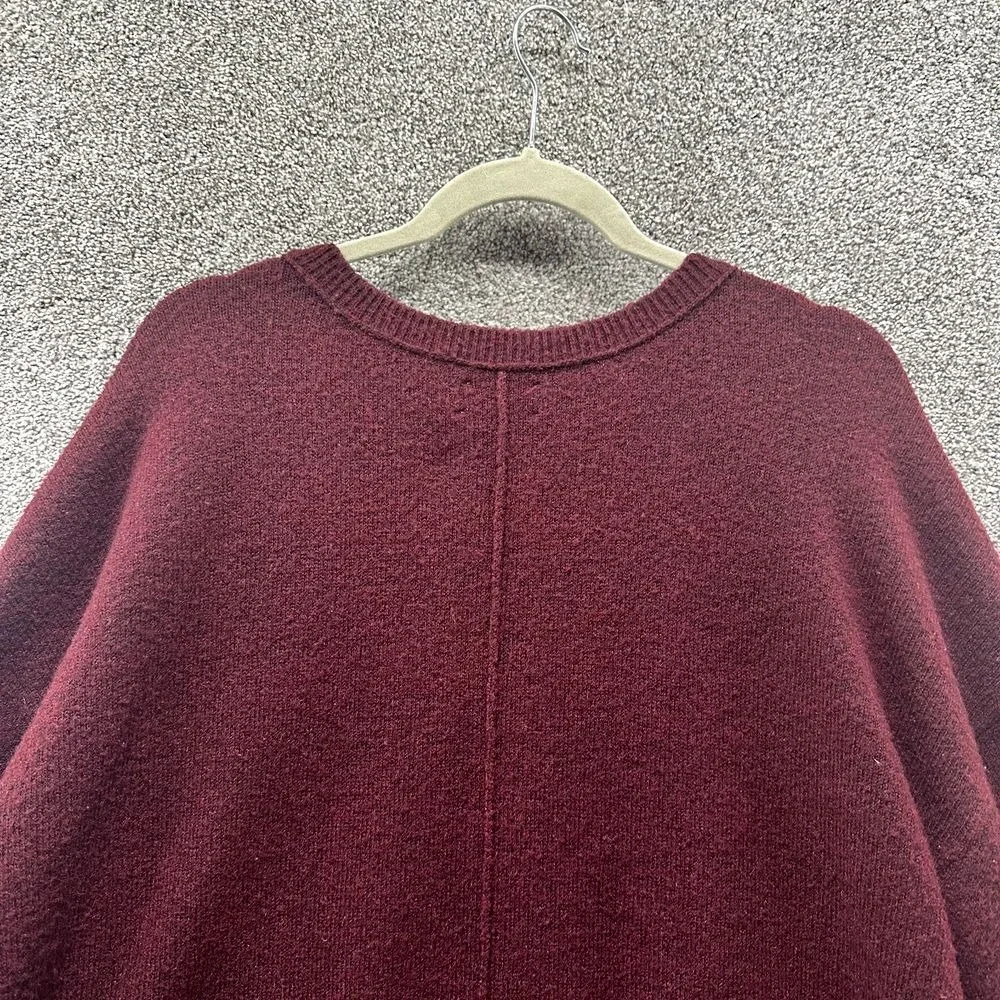 Lucky Brand Pullover Sweater Men L Burgundy V Neck Wool Blend‎ Long Sleeve